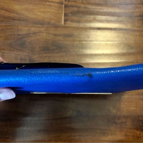 Stella and Dot Blue and Black Crackled Clutch Wristlet Purse - Picture 7 of 10